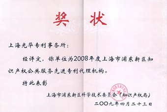 2008 Advanced Patent Agency Award